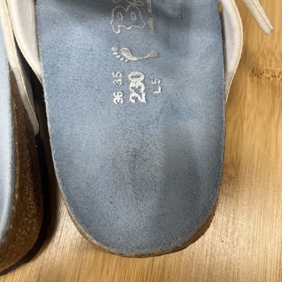 Birkenstock Birkis Sydney Womens Size 5 Blue White Striped Birko Flor Sandals - Picture 6 of 8
